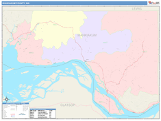 Wahkiakum County, WA Wall Map