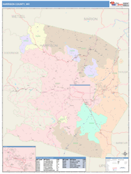 Harrison County, WV Wall Map