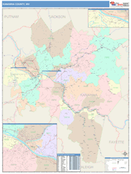 Kanawha County, WV Wall Map