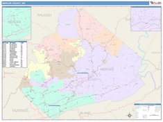 Mercer County, WV Wall Map