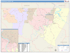 Monongalia County, WV Wall Map