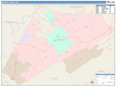 Monroe County, WV Wall Map