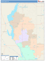 Adams County, WI Wall Map