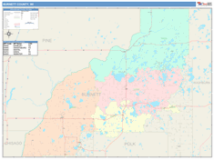 Burnett County, WI Wall Map