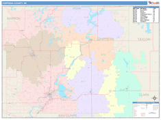 Chippewa County, WI Wall Map