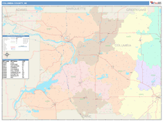 Columbia County, WI Wall Map