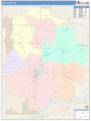 Dunn County, WI Wall Map