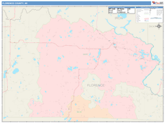 Florence County, WI Wall Map