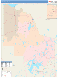 Iron County, WI Wall Map