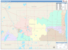 Kenosha County, WI Wall Map