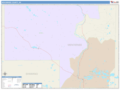 Menominee County, WI Wall Map