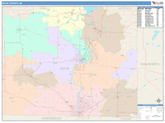 Rock County, WI Wall Map