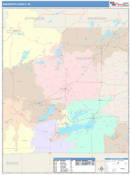 Walworth County, WI Wall Map