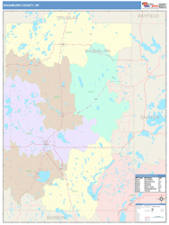 Washburn County, WI Wall Map