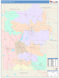 Washington County, WI Wall Map