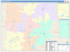 Waupaca County, WI Wall Map