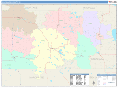 Waushara County, WI Wall Map