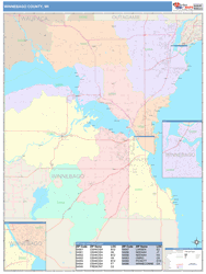 Winnebago County, WI Wall Map