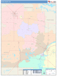 Wood County, WI Wall Map