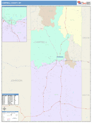 Campbell County, WY Wall Map