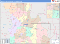 Abilene Metro Area Wall Map