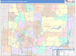 Akron Metro Area Wall Map