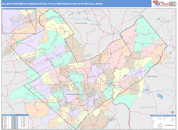 Allentown-Bethlehem-Easton Metro Area Wall Map