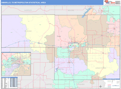 Amarillo Metro Area Wall Map