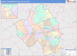 Asheville Metro Area Wall Map