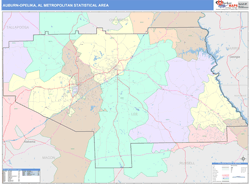 Auburn-Opelika Metro Area Wall Map