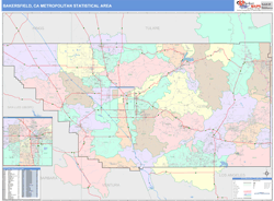 Bakersfield Metro Area Wall Map