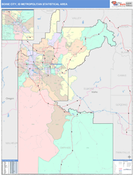 Boise City Metro Area Wall Map