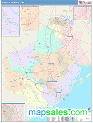 Brazoria Metro Area Wall Map