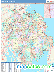 Brockton Metro Area Wall Map