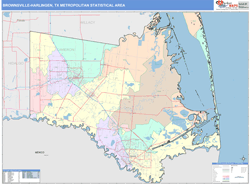 Brownsville-Harlingen Metro Area Wall Map