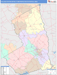 College Station-Bryan Metro Area Wall Map