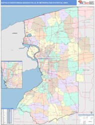 Buffalo-Cheektowaga-Niagara Falls Metro Area Wall Map