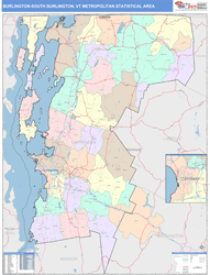 Burlington-South Burlington Metro Area Wall Map