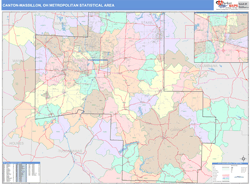 Canton-Massillon Metro Area Wall Map