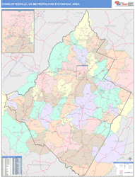 Charlottesville Metro Area Wall Map