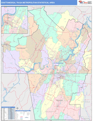 Chattanooga Metro Area Wall Map