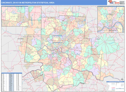 Cincinnati Metro Area Wall Map