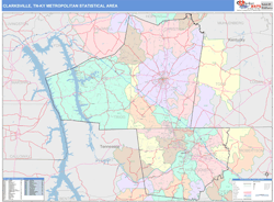 Clarksville Metro Area Wall Map