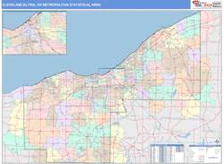 Cleveland-Elyria Metro Area Wall Map