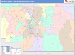 Colorado Springs Metro Area Wall Map