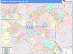 Columbia Metro Area Wall Map