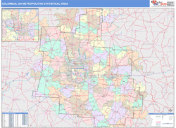 Columbus Metro Area Wall Map