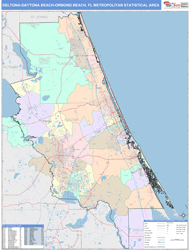 Deltona-Daytona Beach-Ormond Beach Metro Area Wall Map