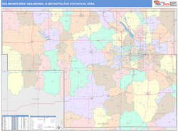 Des Moines-West Des Moines Metro Area Wall Map