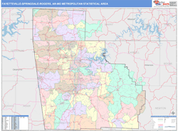 Fayetteville-Springdale-Rogers Metro Area Wall Map